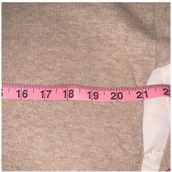 Isaac Mizrahi Live Beige Button Henley Sweater M - Picture 6 of 7